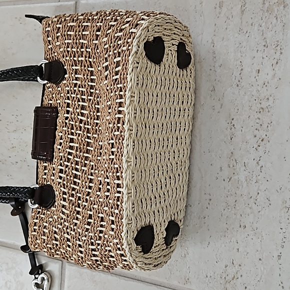 BRIGHTON Vintage Wicker and Leather Shoulder Bag Old stock NWOT - Picture 4 of 8